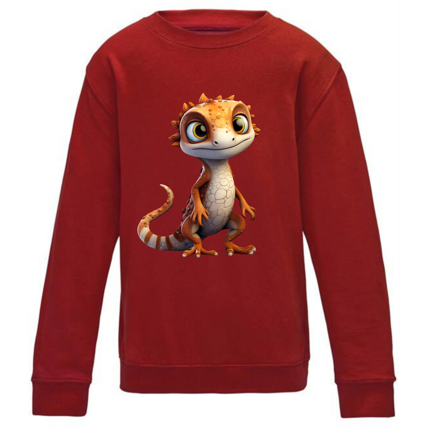 Kids' Cute Orange Gecko Sweatshirt – Cozy & Playful