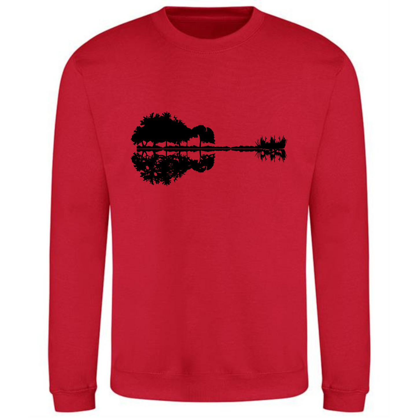 Men's Nature Guitar Design Sweatshirt | Cozy Artistic Style