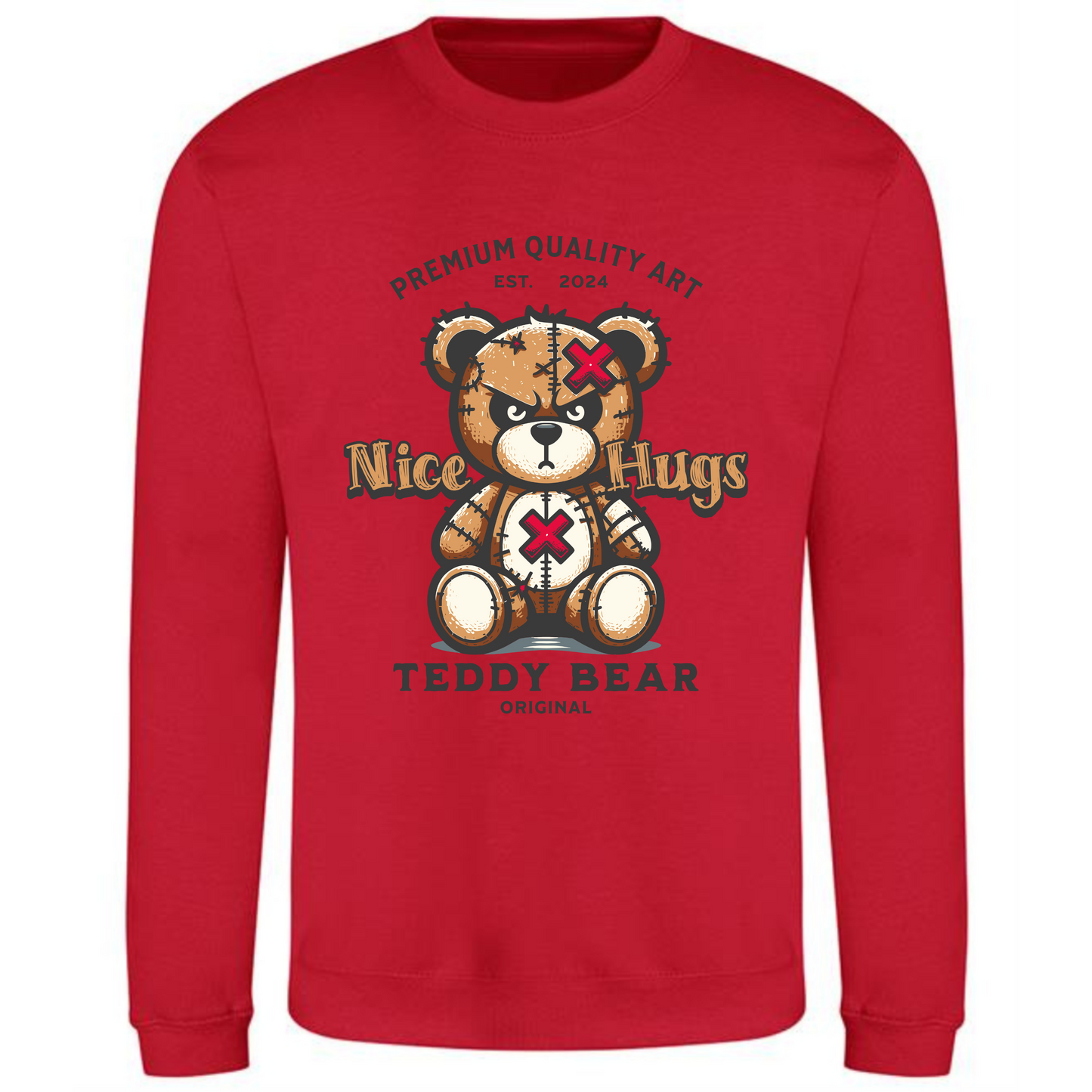 Nice Hugs Teddy Bear Sweatshirt | Cute Teddy Bear Design