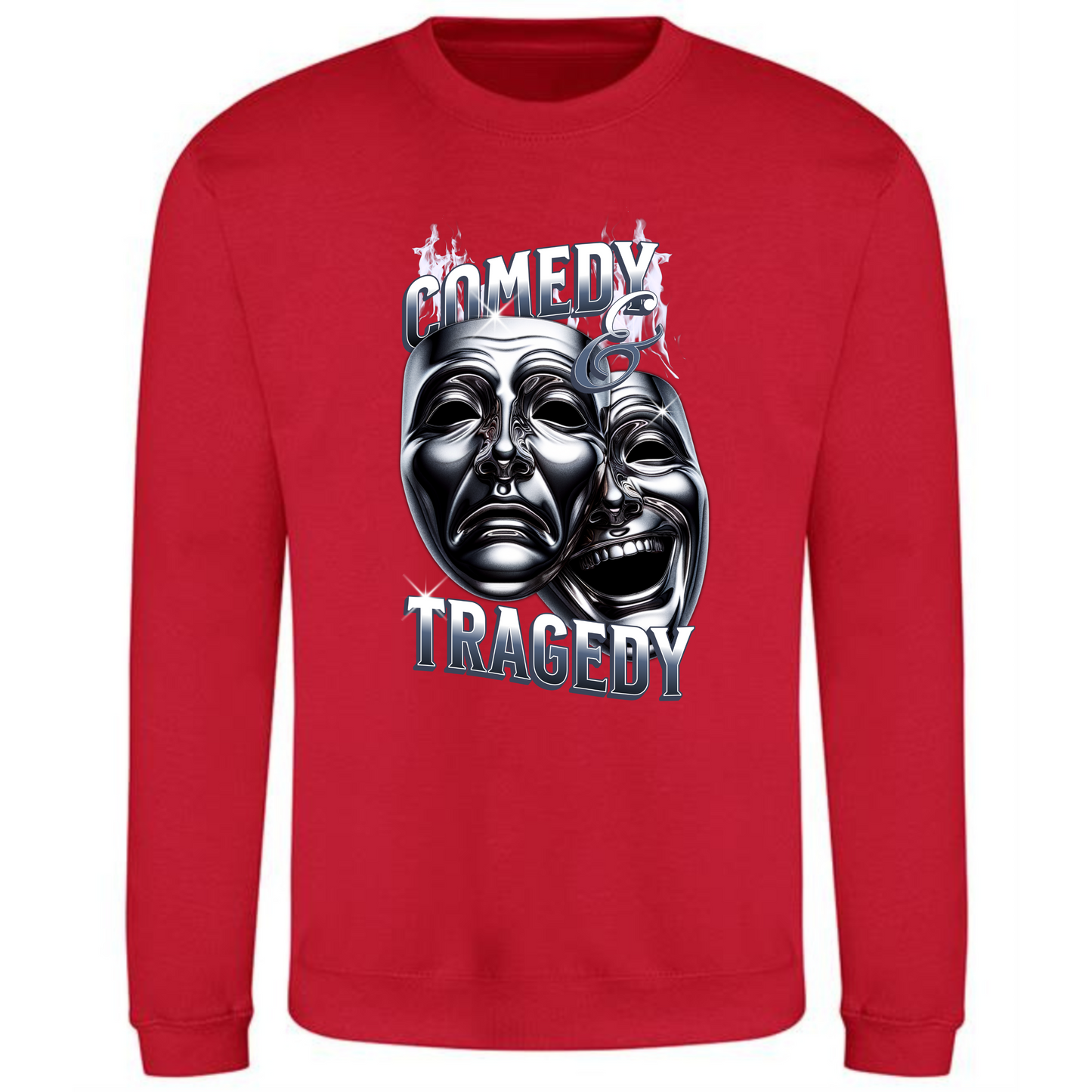 Comedy Tragedy Sweatshirt | Iconic Theater Mask Design – Bold Expression