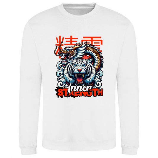 Inner Strength Sweatshirt | Dragon & Tiger Head Design