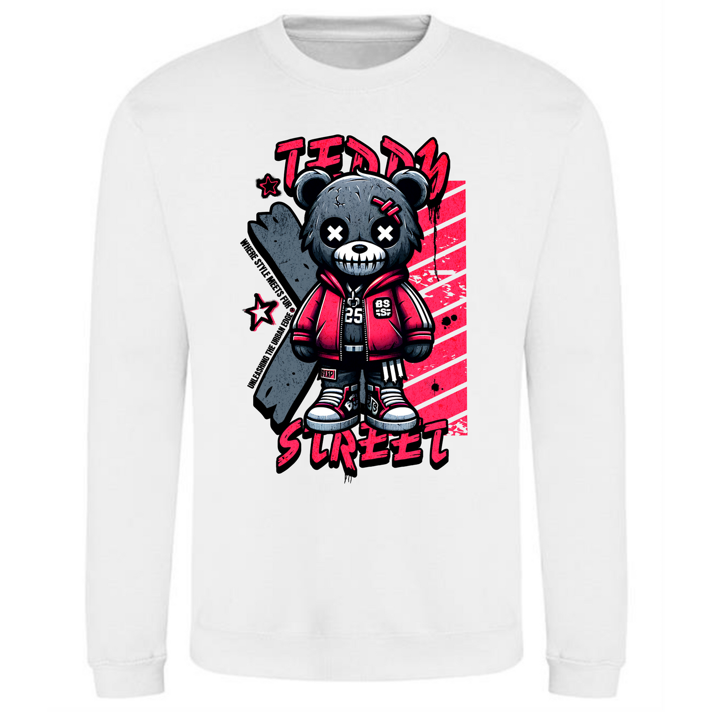 Teddy Street Sweatshirt | Haunted Teddy Bear Design