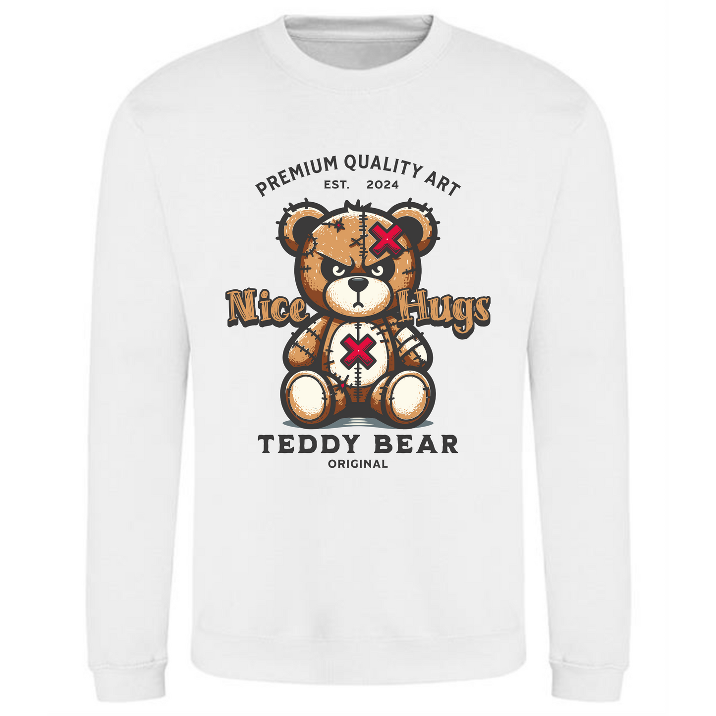 Nice Hugs Teddy Bear Sweatshirt | Cute Teddy Bear Design