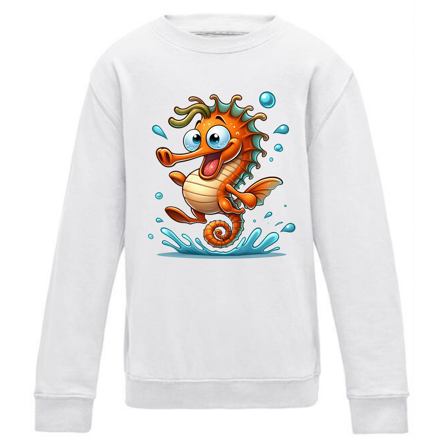 Kids' Cute Seahorse Sweatshirt – Cozy & Adorable