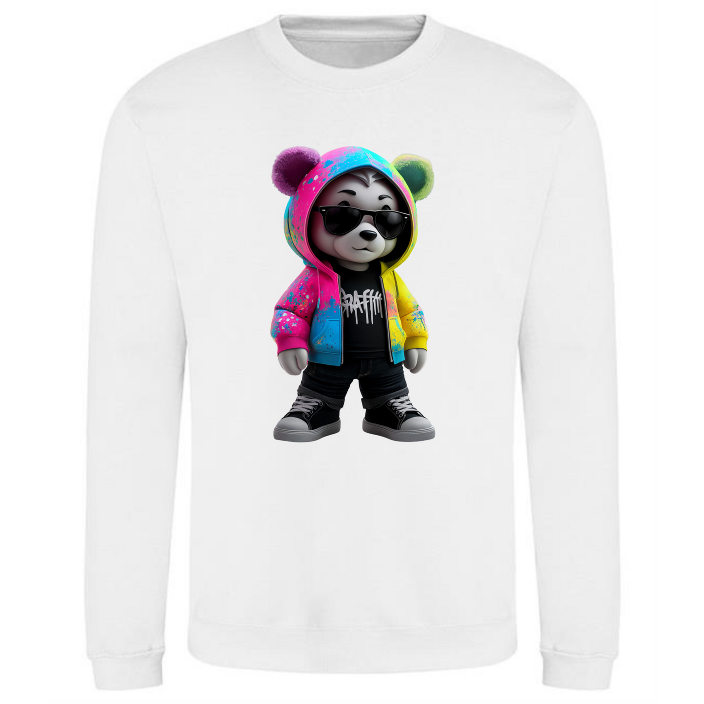 Teddy Bear Sweatshirt | Graffiti Vibes for Men