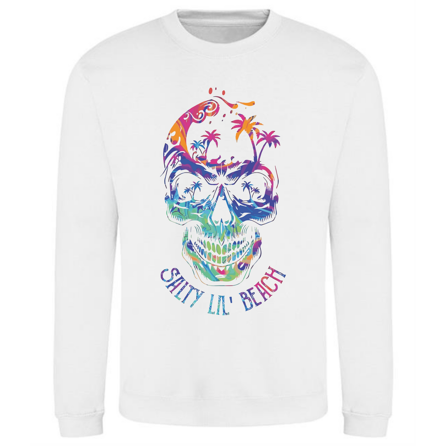 Salty Lil' Beach Sweatshirt | Colorful Skull & Beach Design