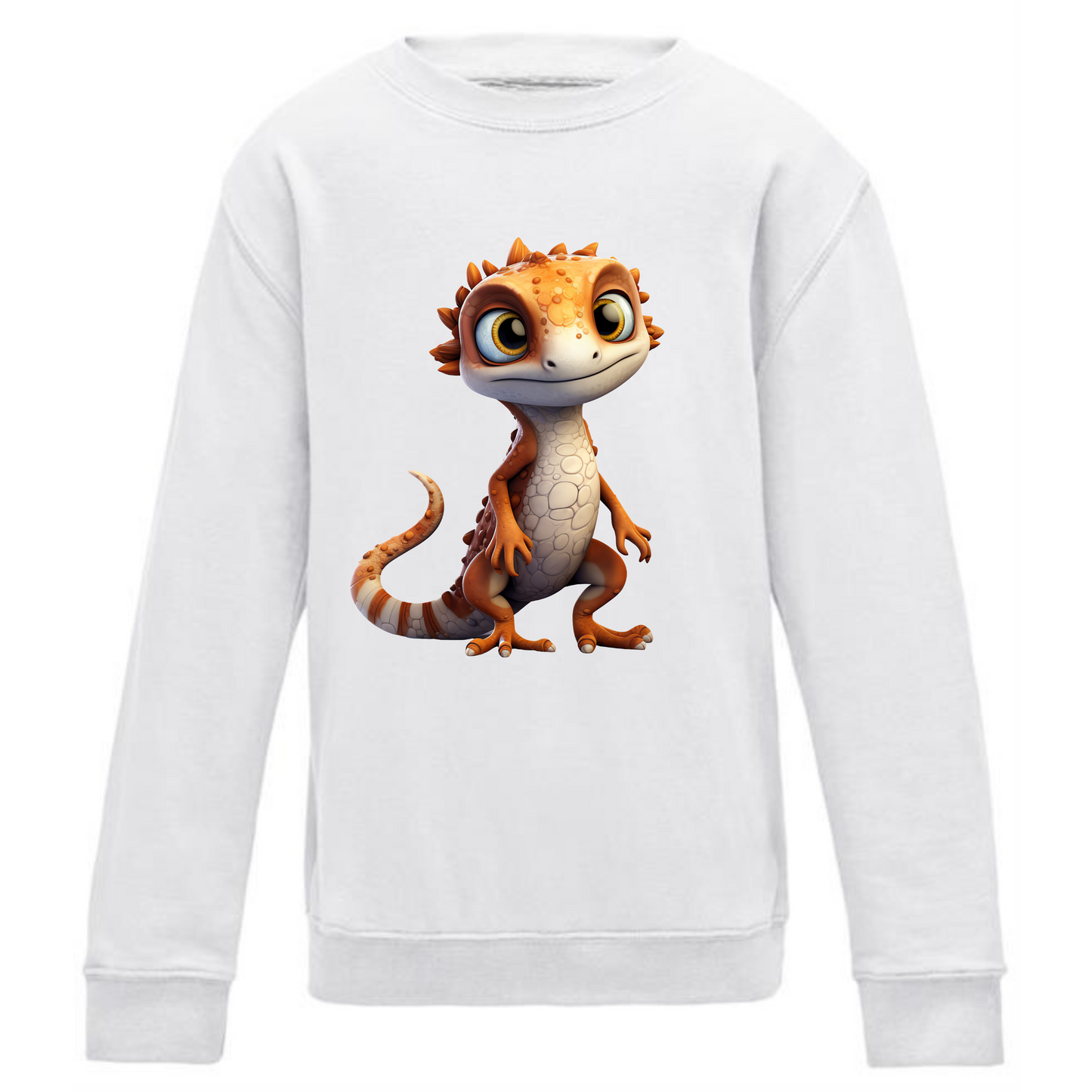 Kids' Cute Orange Gecko Sweatshirt – Cozy & Playful