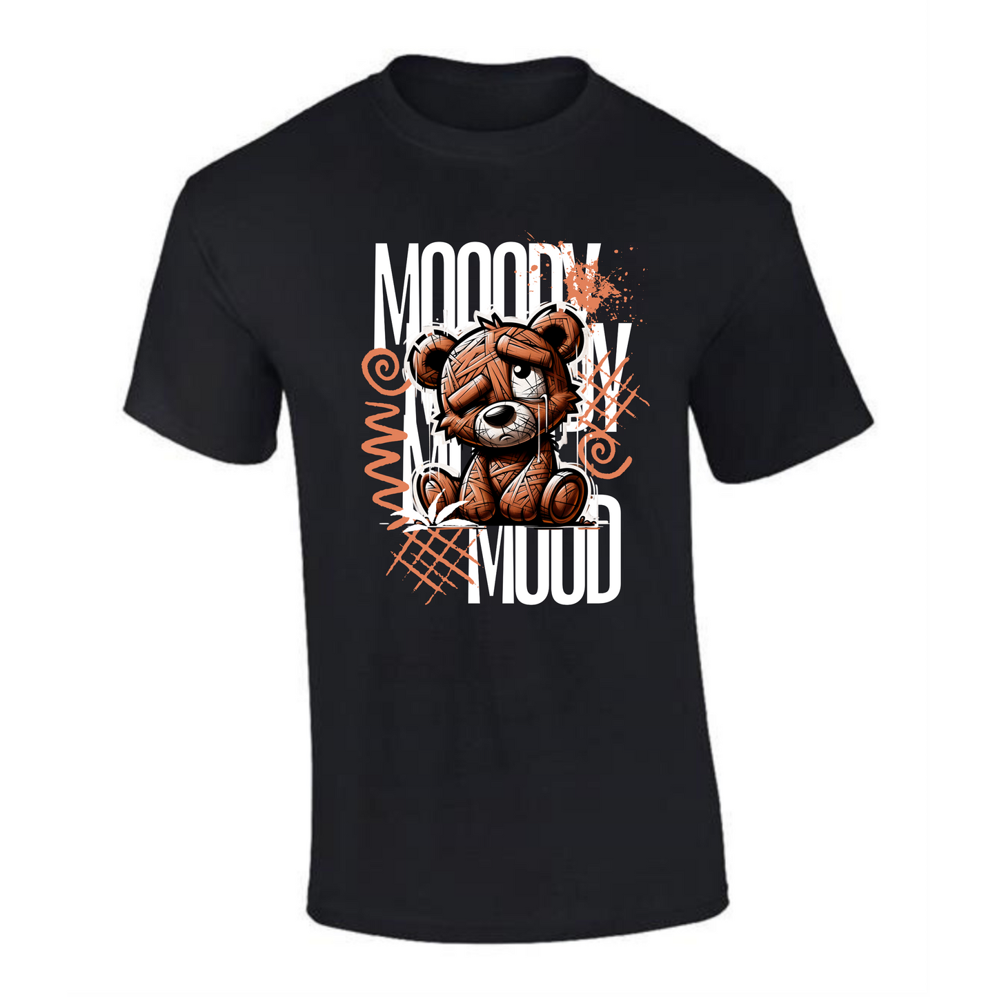 Mooody Mood T-Shirt | Sad Teddy Bear Design – Emotional Graphic Tee