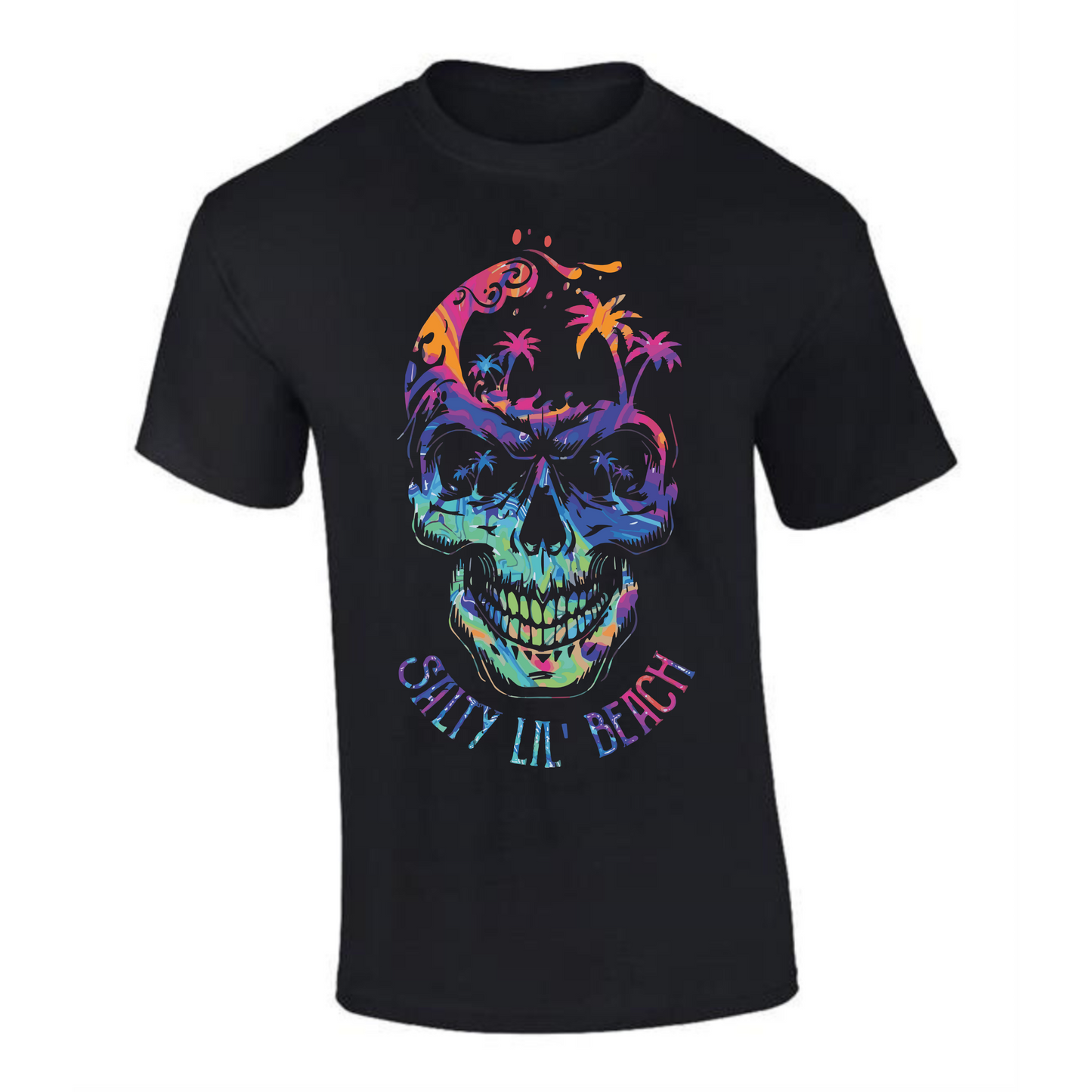 Salty Lil' Beach T-Shirt | Colorful Skull Design – Bold Graphic Tee - Style Quest Fashion