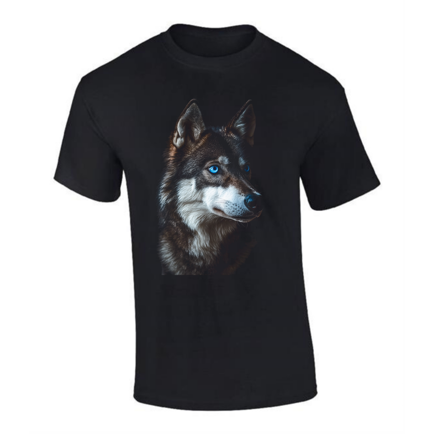 Wolf with Blue Eyes T-Shirt | Realistic Wildlife Design