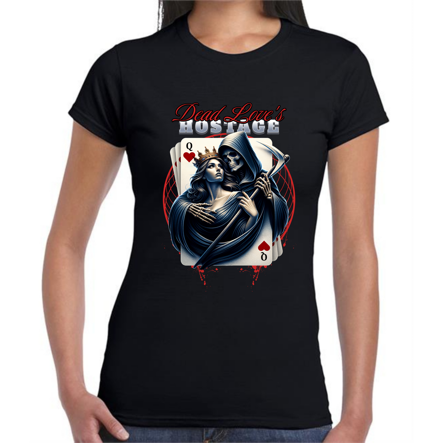 Dead Love's Hostage T-Shirt | Queen Card Design