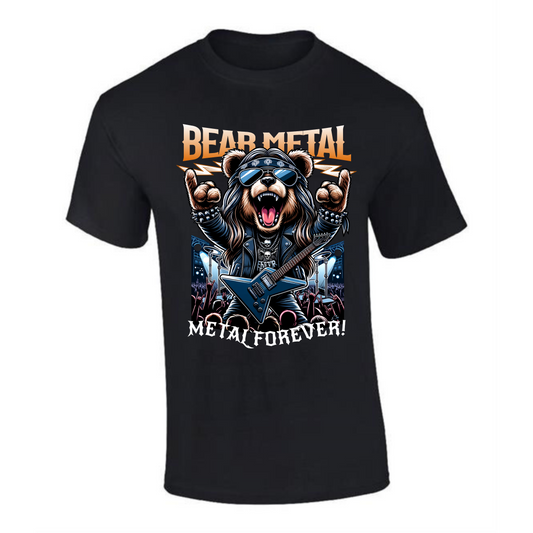 Bear Metal T-Shirt | Metal Forever Design – 100% Cotton Tee