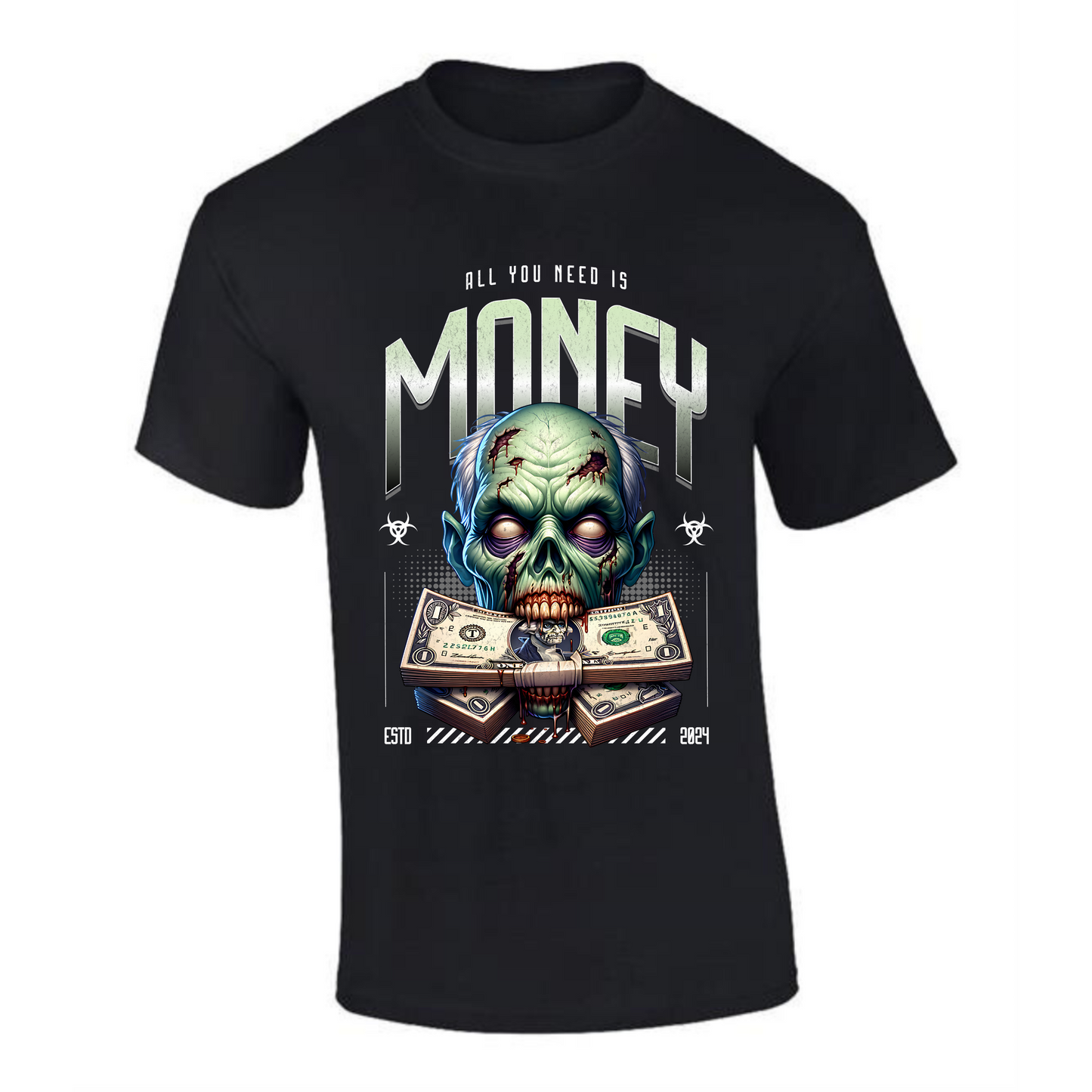 Money Zombie T-Shirt | Zombie with Money in Mouth – All You Need is Money