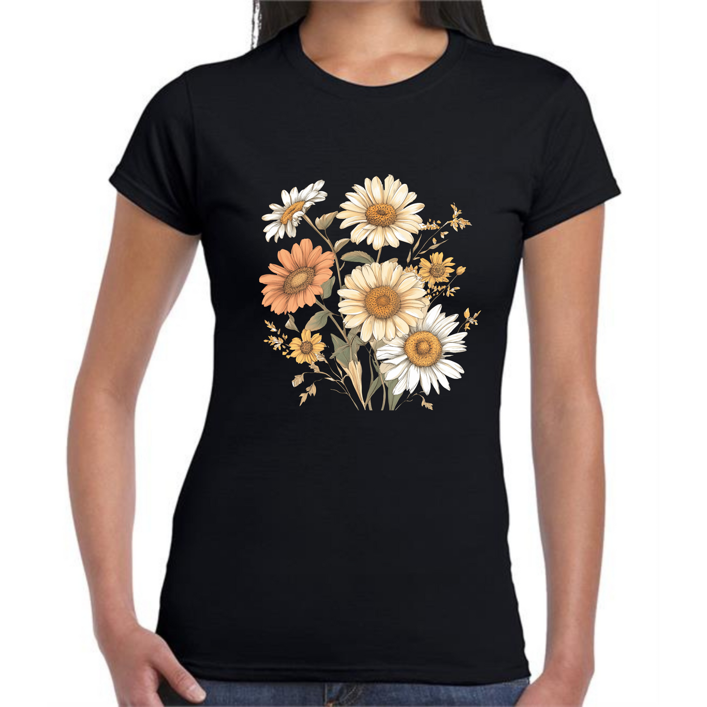 Margaret Flowers T-Shirt | Elegant Floral Design for Women