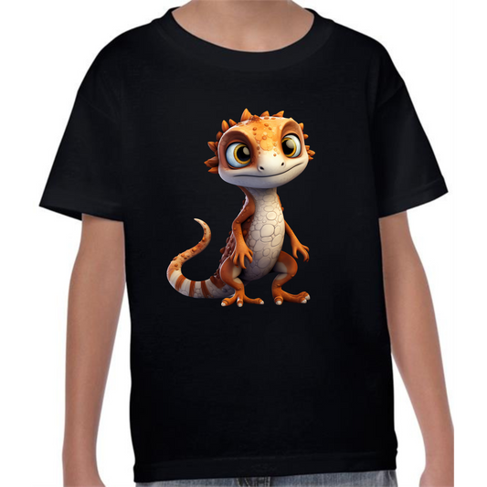 Kids' Cute Orange Gecko T-Shirt – Vibrant & Fun