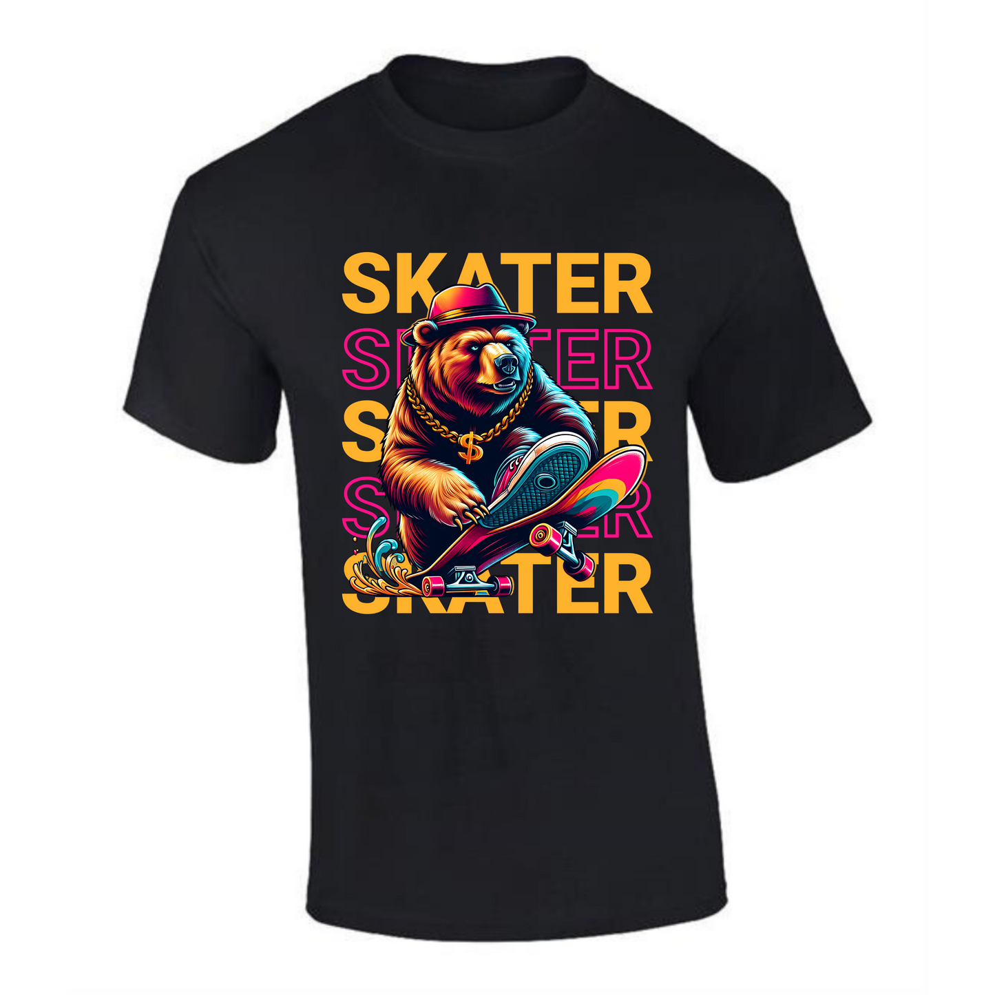 Skater T-Shirt | Bear on Skateboard – Skateboarding Graphic Tee - Style Quest Fashion