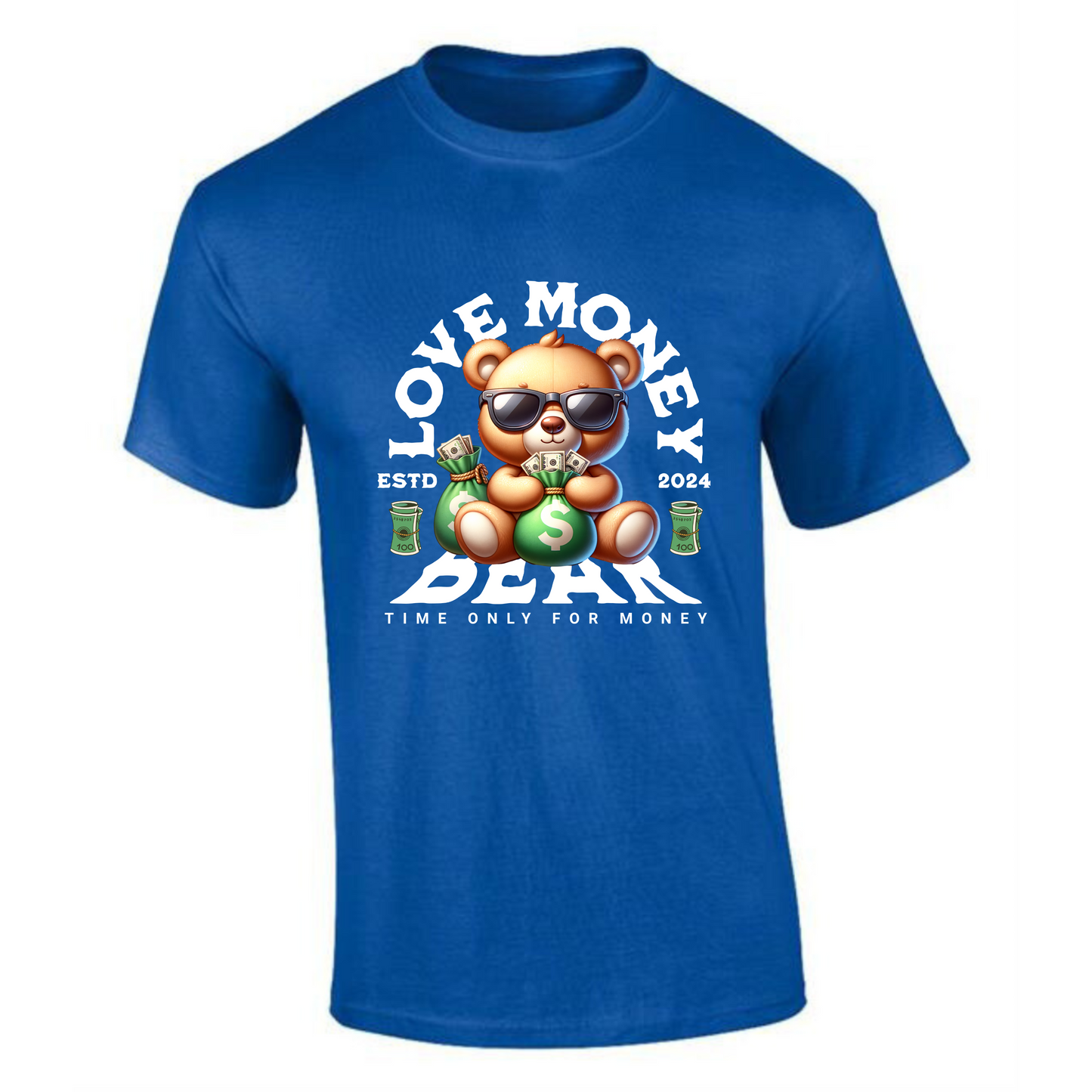 Bear Love Money T-Shirt | Bear with Sunglasses & Money Bag Design – Premium Tee - Style Quest Fashion