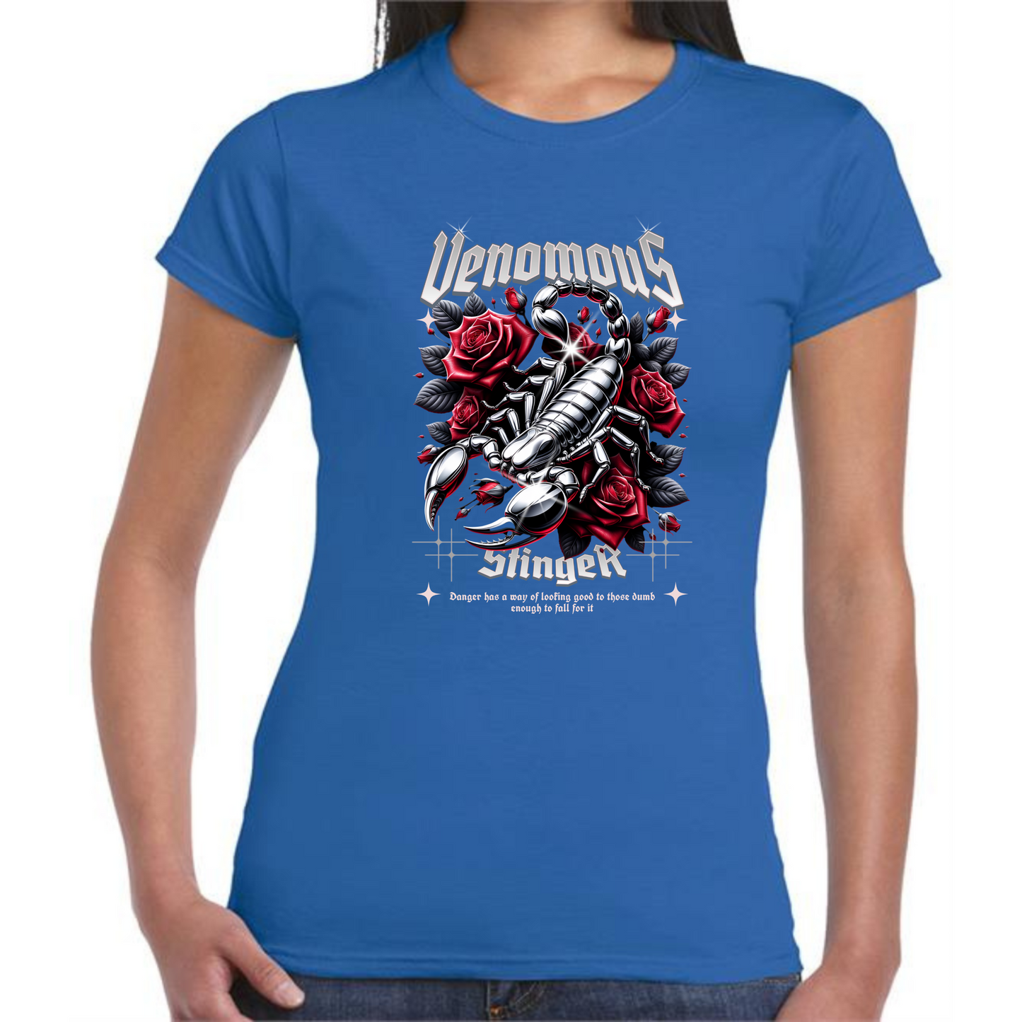 Venomous Stinger T-Shirt | Scorpion & Roses Design - Style Quest Fashion