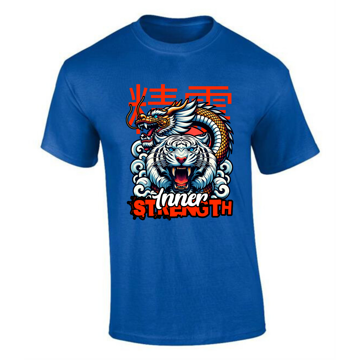 Inner Strength T-Shirt | Dragon & Tiger Head Design – Premium Tee