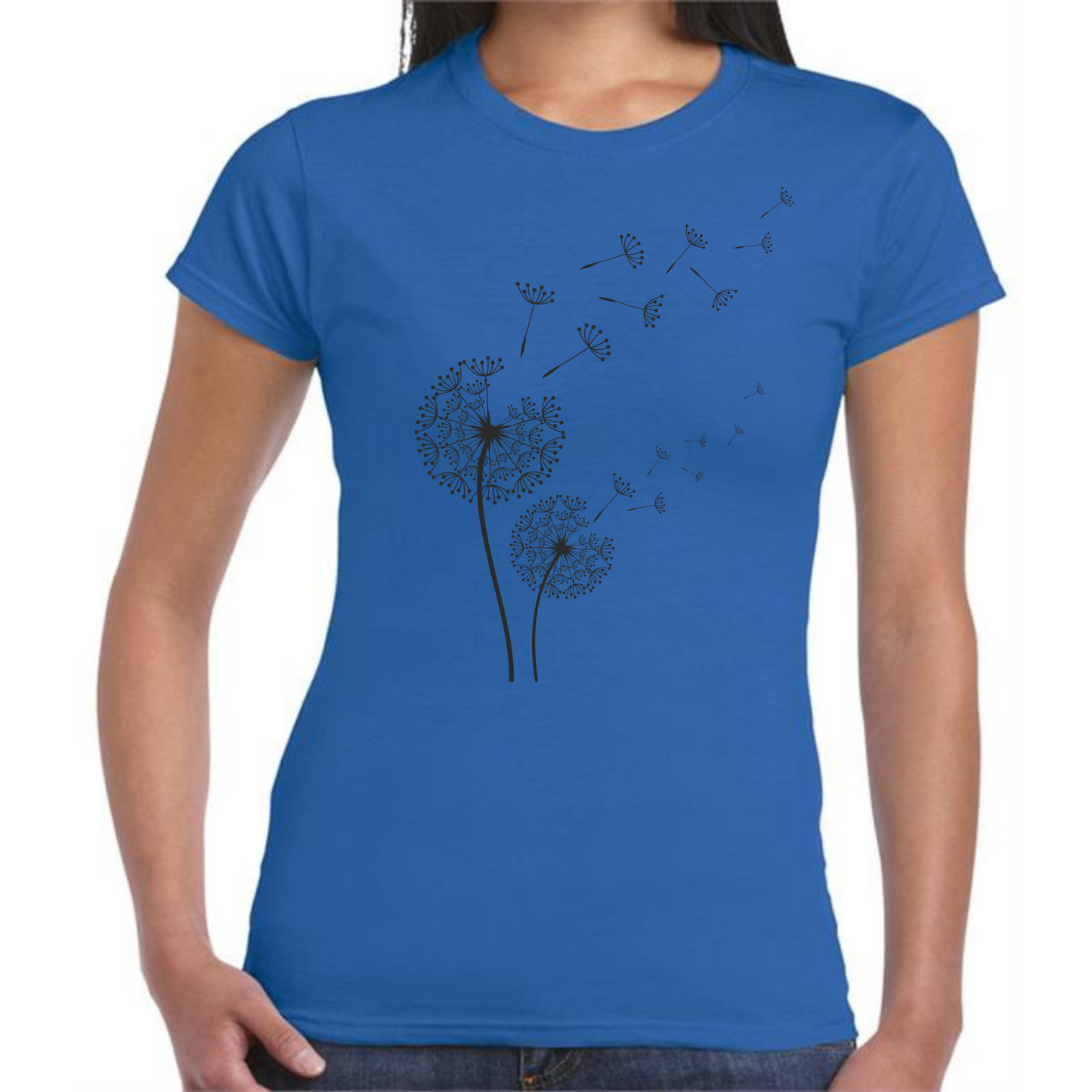 Blowing Dandelion T-Shirt | Elegant Nature-Inspired Design for Women