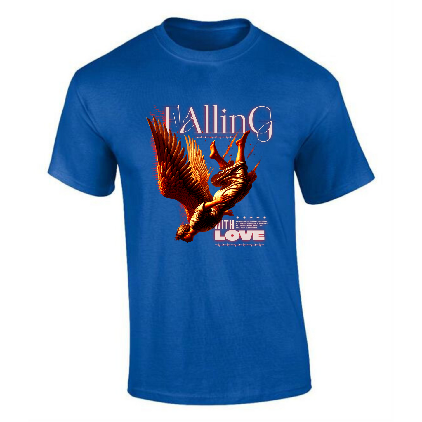 Falling with Love T-Shirt | Angel Wings Falling Design – Premium Cotton Tee