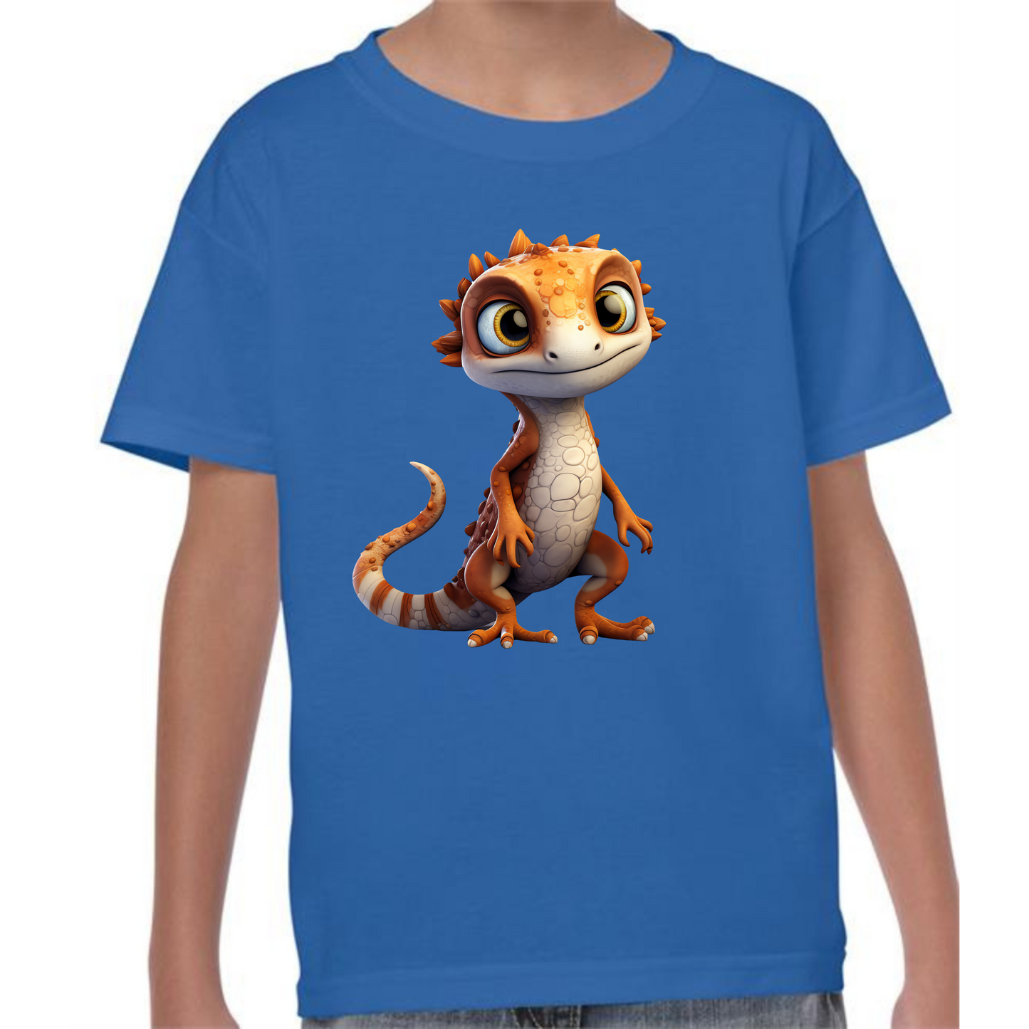 Kids' Cute Orange Gecko T-Shirt – Vibrant & Fun