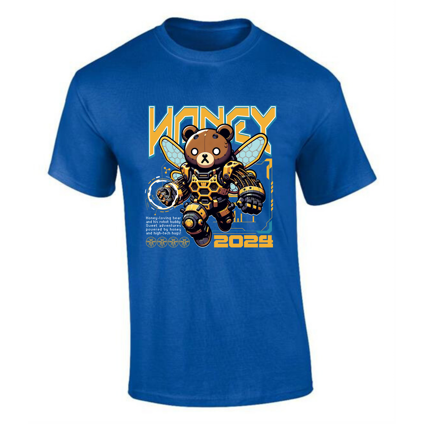 Honey Bee Robot Bear T-Shirt | Sci-Fi Animal Hero Design – Premium Tee - Style Quest Fashion