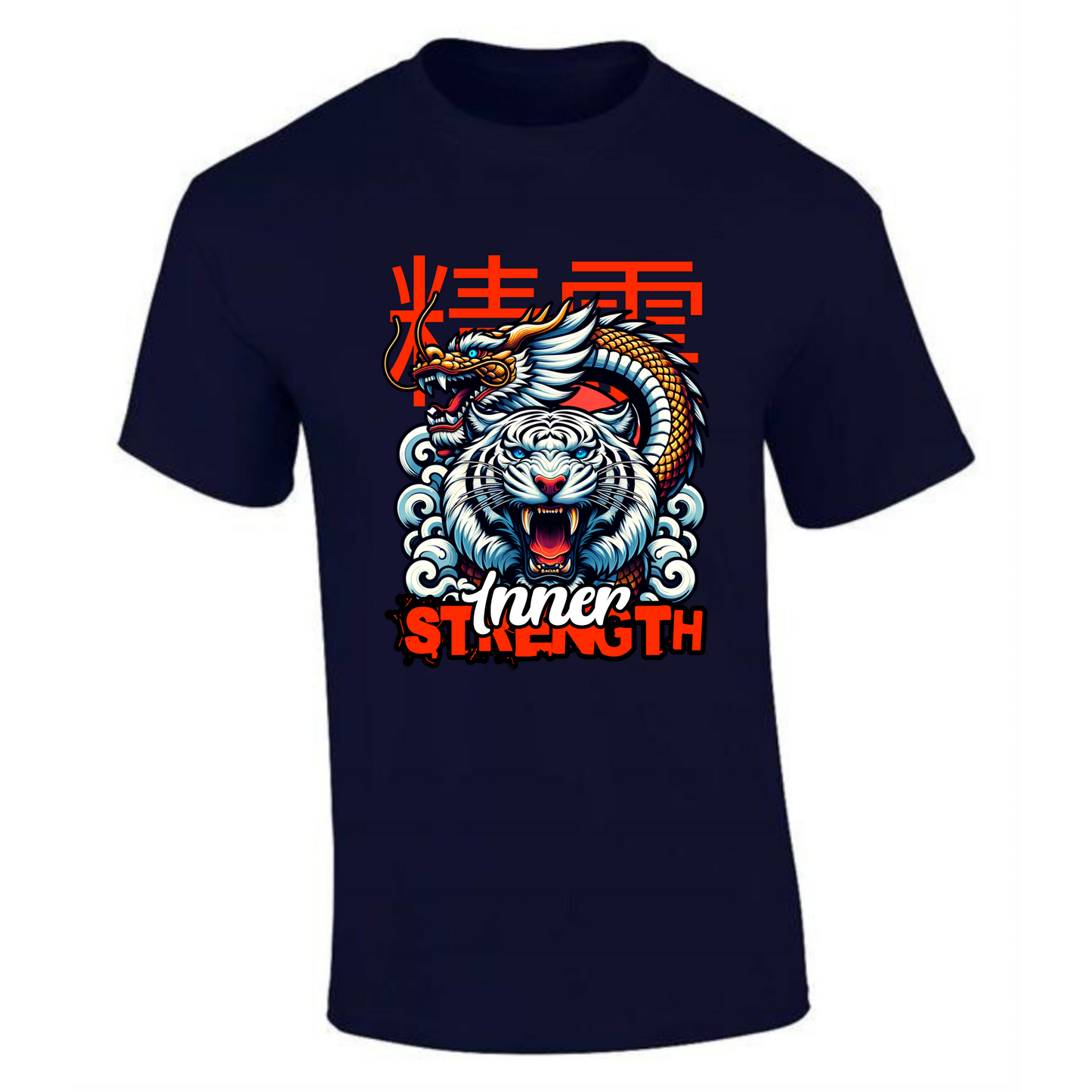 Inner Strength T-Shirt | Dragon & Tiger Head Design – Premium Tee