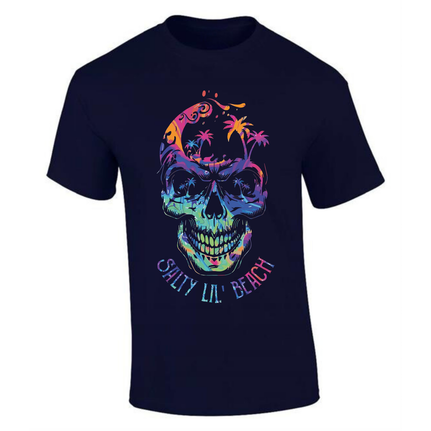 Salty Lil' Beach T-Shirt | Colorful Skull Design – Bold Graphic Tee - Style Quest Fashion