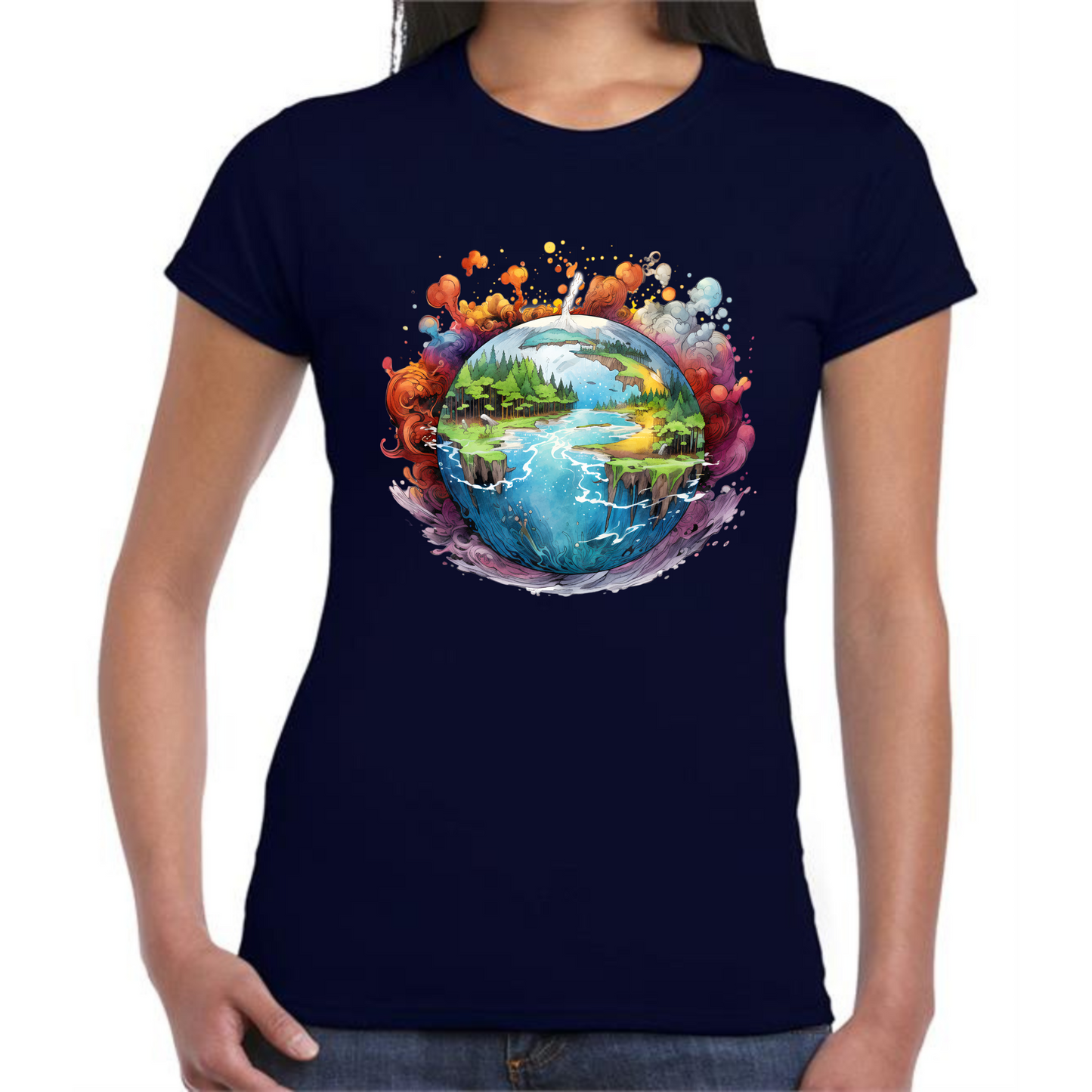 Global Nature Panorama T-Shirt | Stunning Nature-Inspired Design