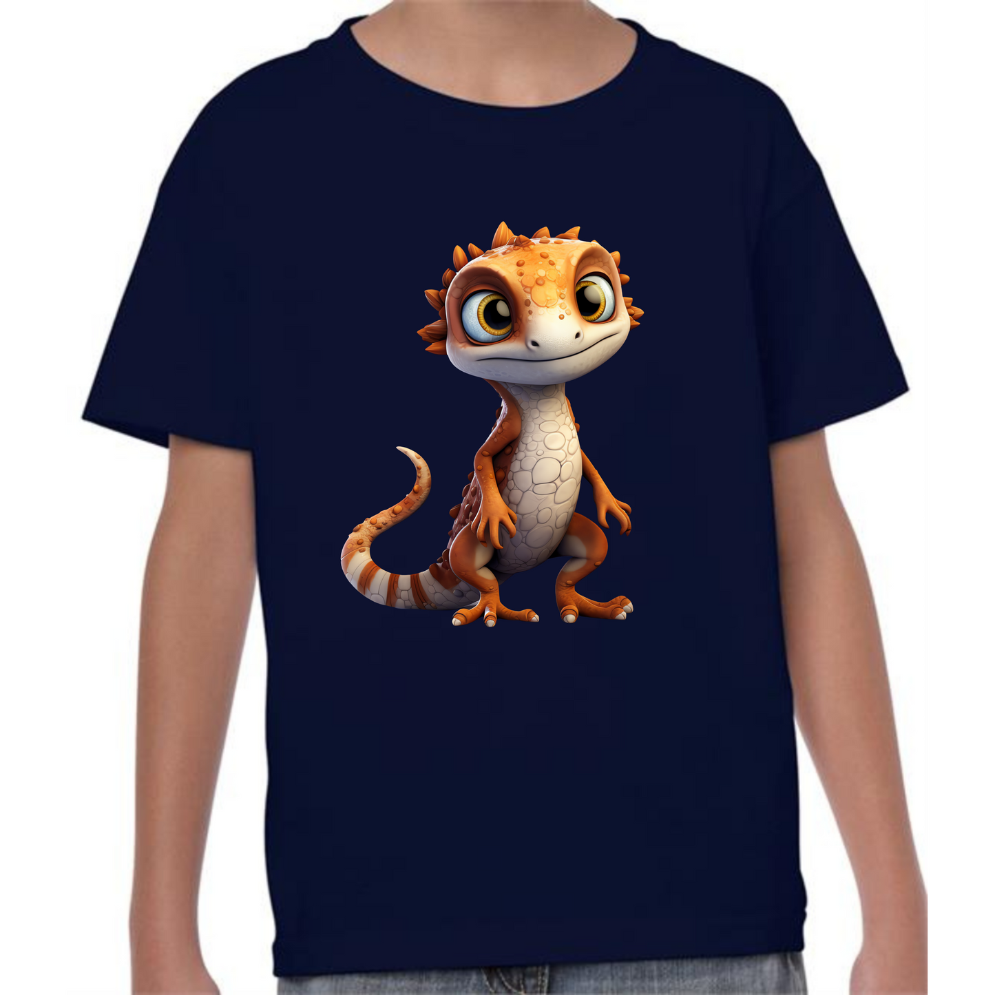 Kids' Cute Orange Gecko T-Shirt – Vibrant & Fun