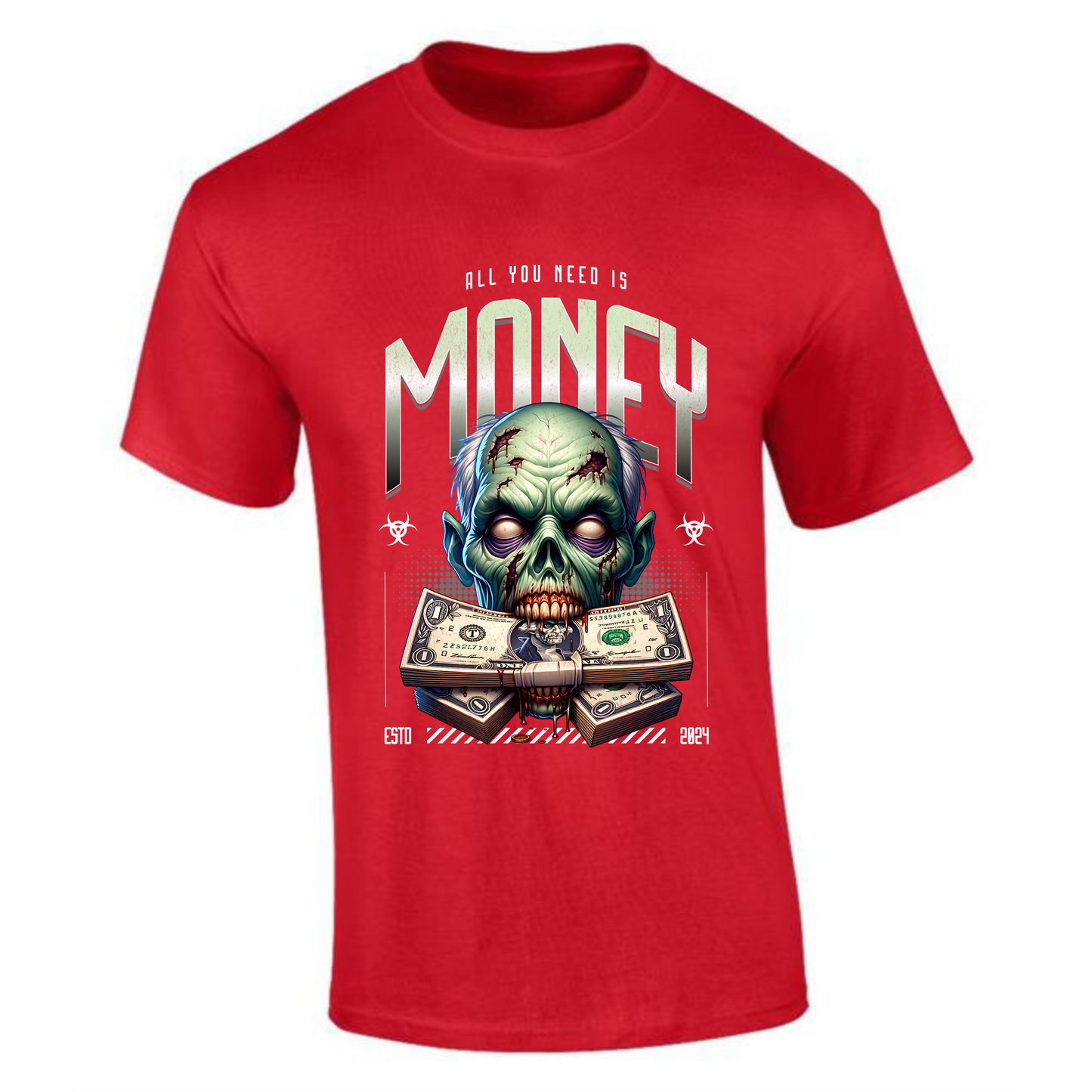 Money Zombie T-Shirt | Zombie with Money in Mouth – All You Need is Money