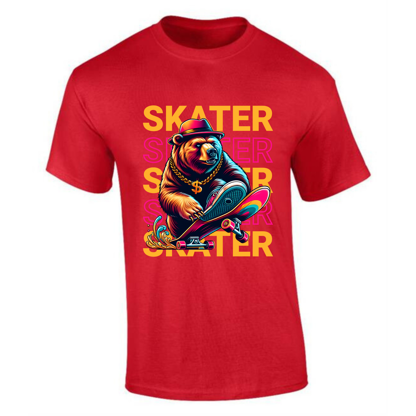 Skater T-Shirt | Bear on Skateboard – Skateboarding Graphic Tee - Style Quest Fashion