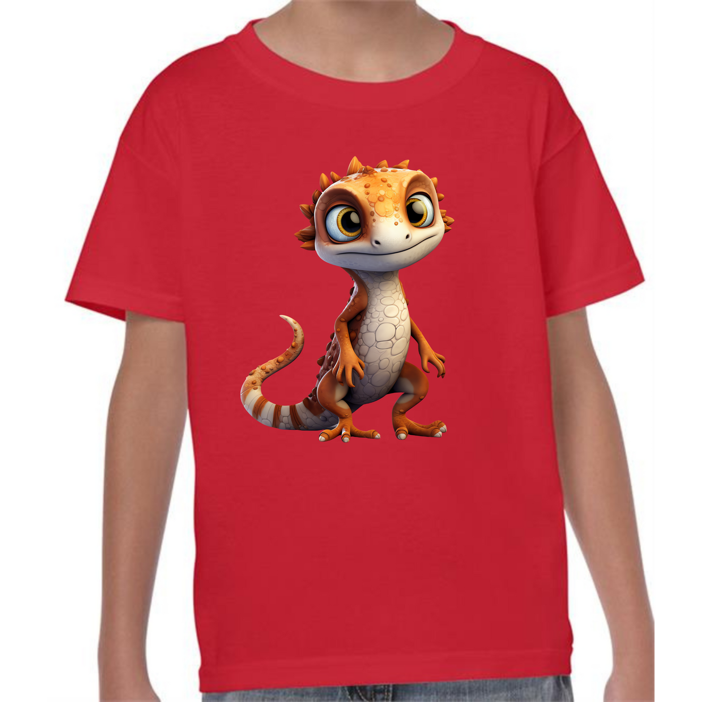 Kids' Cute Orange Gecko T-Shirt – Vibrant & Fun