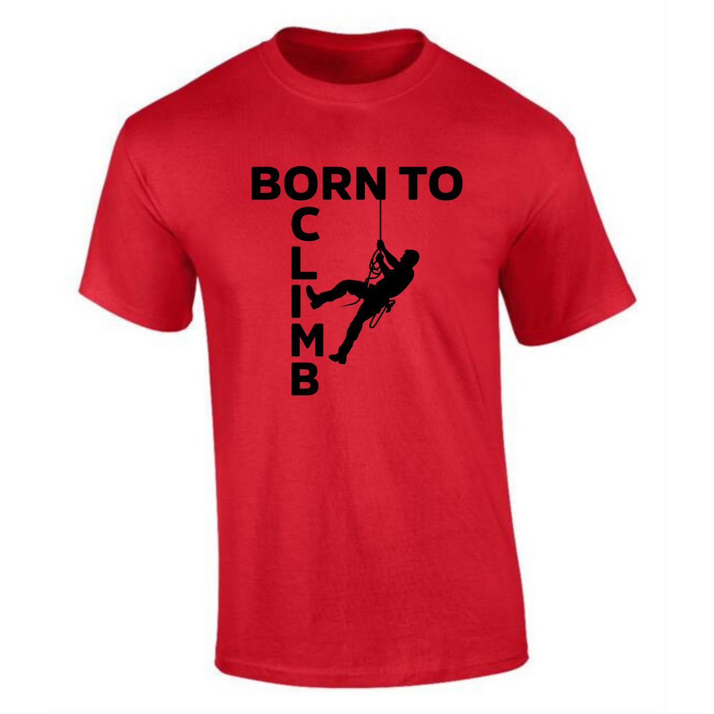 Born to Climb T-Shirt | Climbing Design with Rope Climber for Men