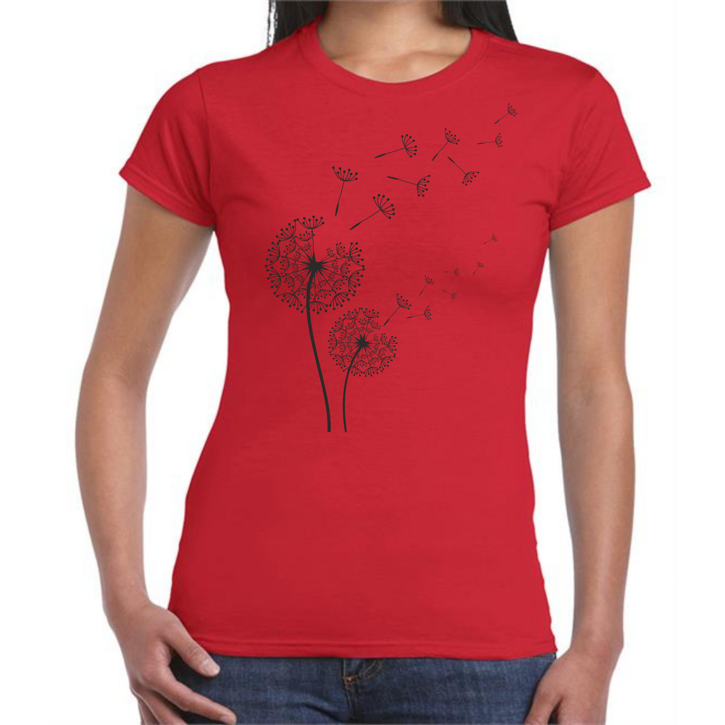 Blowing Dandelion T-Shirt | Elegant Nature-Inspired Design for Women