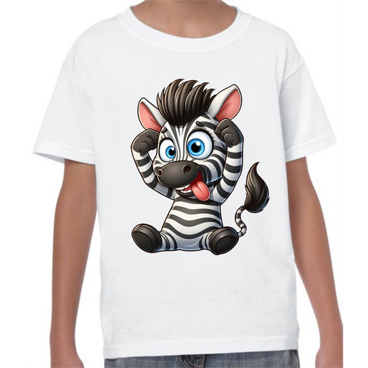 Kids' Cute Zebra T-Shirt – Fun & Playful