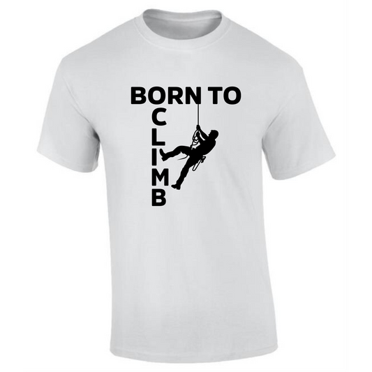 Born to Climb T-Shirt | Bold Climbing Design with Rope Climber