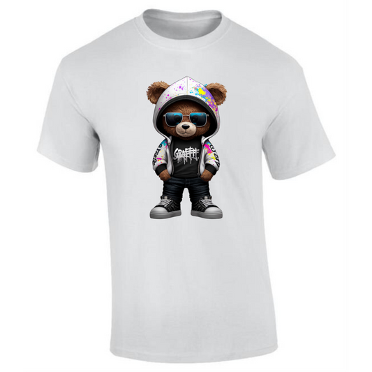 Teddy Bear T-Shirt | Graffiti Hoodie & Sunglasses Design for Men