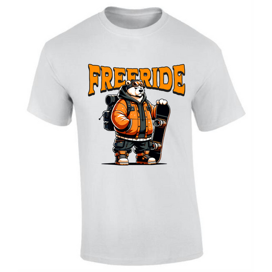 Polar Bear Snowboard T-Shirt | Polar Bear with Snowboard – Freeride Design