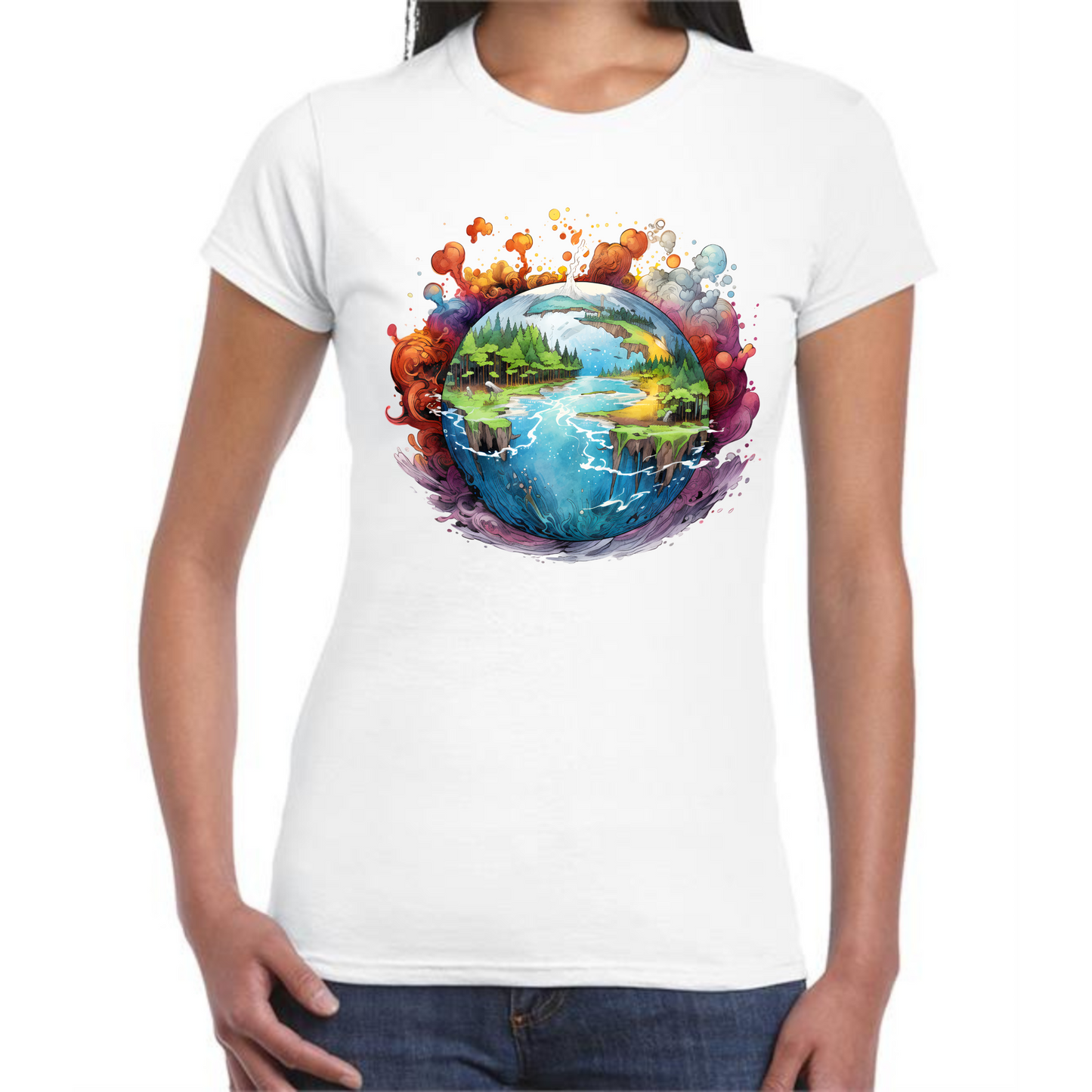 Global Nature Panorama T-Shirt | Stunning Nature-Inspired Design