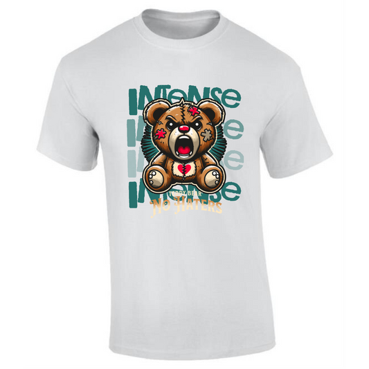 Intense Teddy Bear T-Shirt | Grumpy Bear Illustration – No Haters