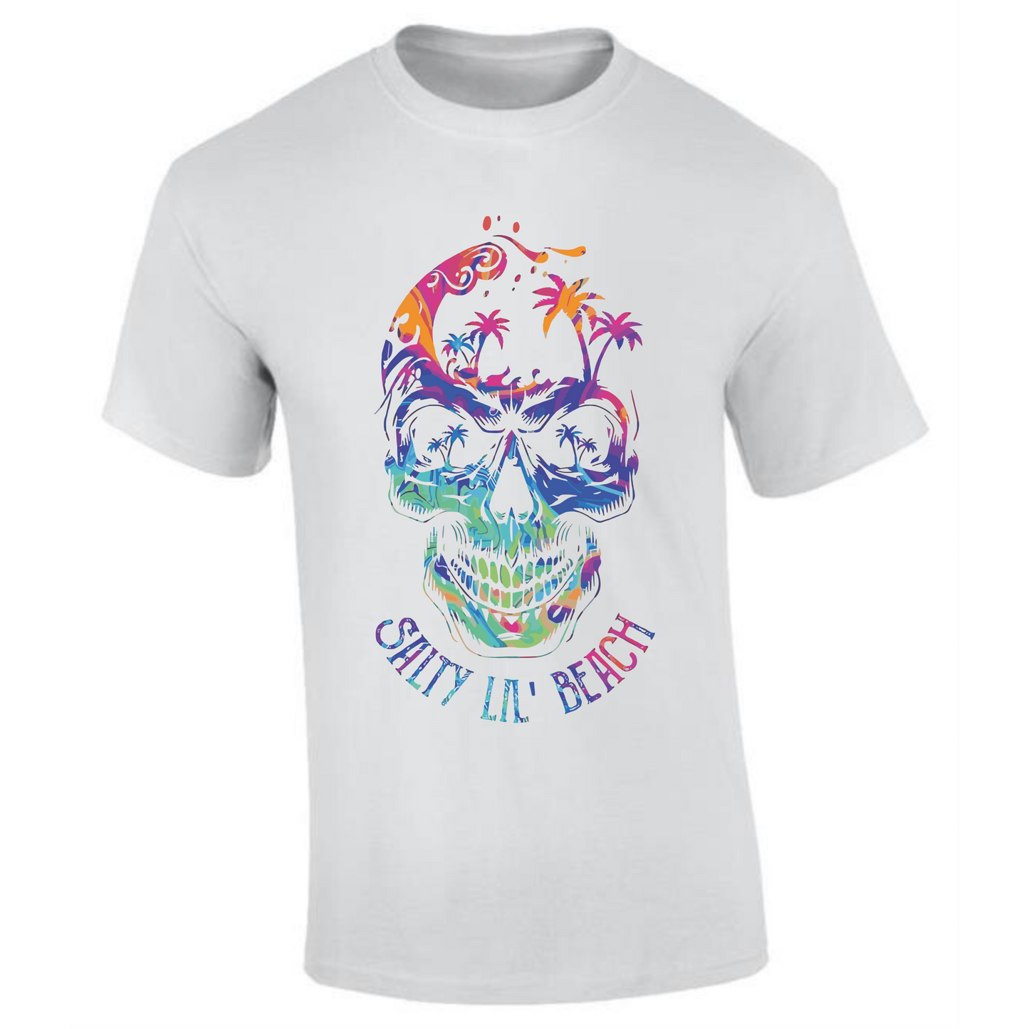 Salty Lil' Beach T-Shirt | Colorful Skull Design – Bold Graphic Tee - Style Quest Fashion