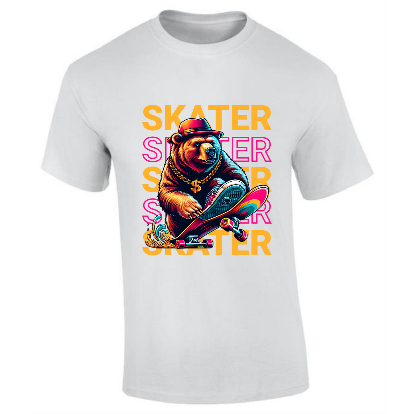 Skater T-Shirt | Bear on Skateboard – Skateboarding Graphic Tee - Style Quest Fashion