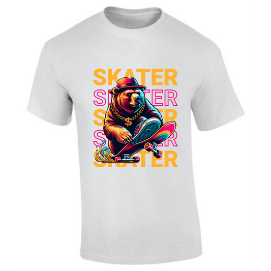 Skater T-Shirt | Bear on Skateboard – Skateboarding Graphic Tee - Style Quest Fashion